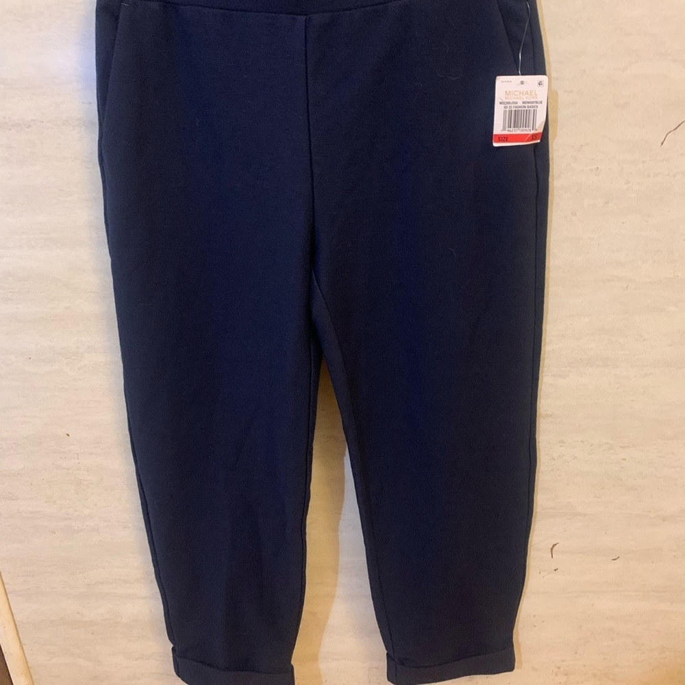 Michael Kors Pull Midnight Blue Cropped Pants NWT